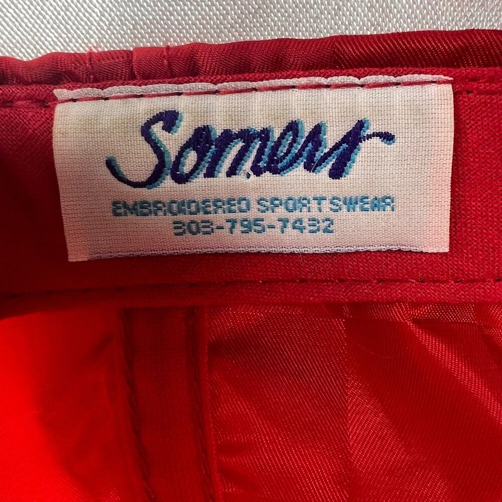 Vintage Somers Indiana Snapback Hat Red Checkerboard Nylon Rope Trim Trucker Cap - Picture 7 of 10